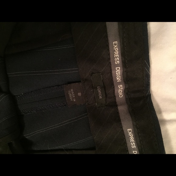 Express Editor Pants Trousers Navy Pinstripe! - Picture 5 of 8